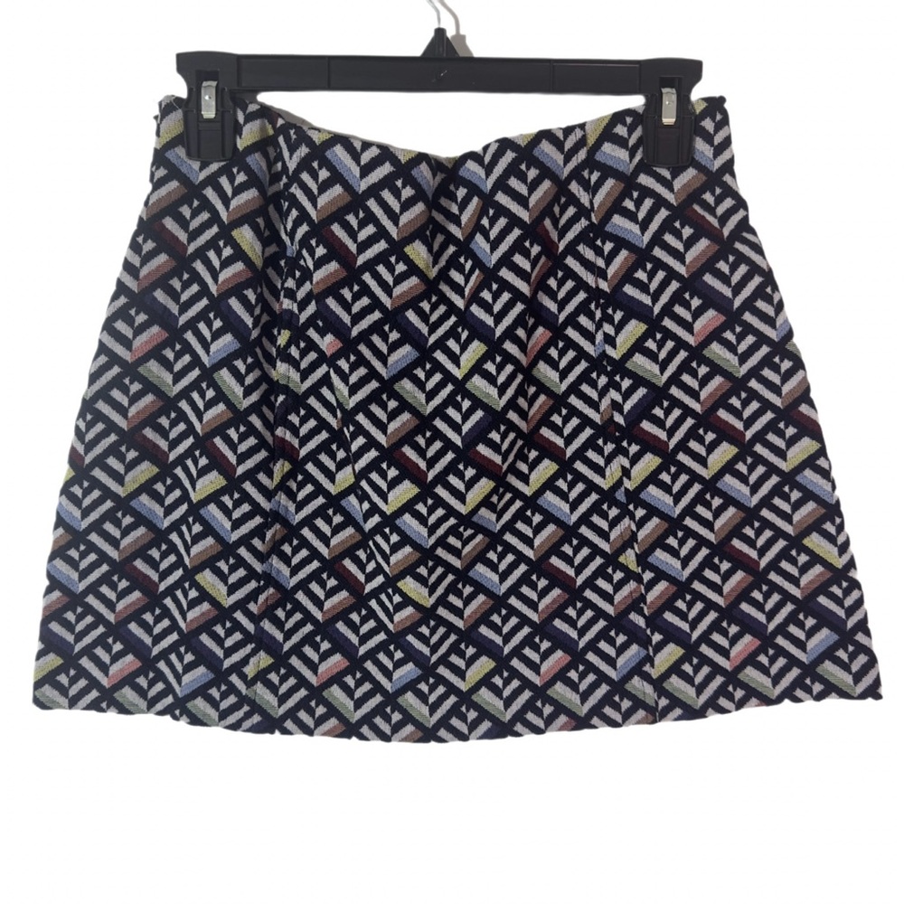 Zara Black and White A-Line Geometric Mini Skirt – Size L